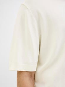 Jack & Jones Ensfarvet Strikket T-shirt -Cloud Dancer - 12275451
