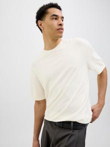 Jack & Jones Ensfarvet Strikket T-shirt -Cloud Dancer - 12275451