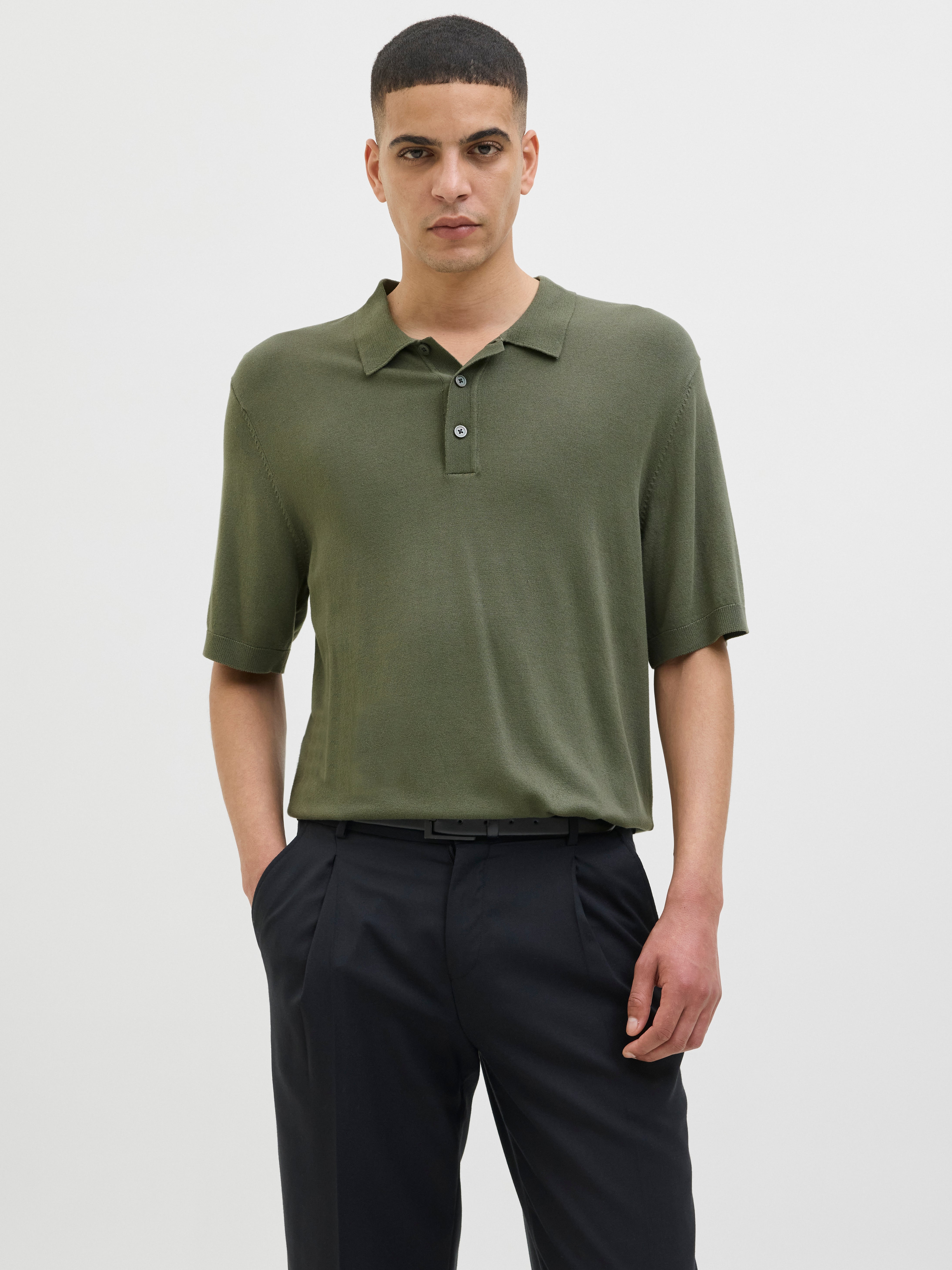 Einfarbig Poloshirt
