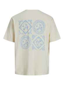 Jack & Jones Spausdintas raštas Marškinėliai Mini -Antique White - 12275594