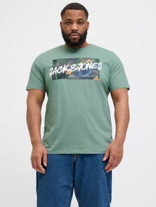Jack & Jones Plius Logotipas Marškinėliai -Iceberg Green - 12275757