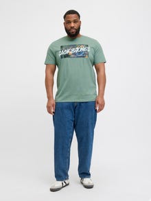 Jack & Jones Plius Logotipas Marškinėliai -Iceberg Green - 12275757