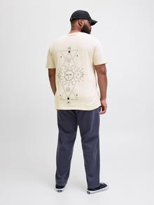 Jack & Jones Plus Size Takapainatus T-paita -Moonbeam - 12275788