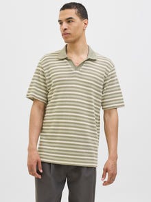 Jack & Jones Striped Spread collar Polo -Four Leaf Clover - 12276317