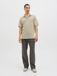 Jack & Jones Striped Spread collar Polo -Four Leaf Clover - 12276317