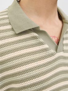 Jack & Jones Camicia polo A righe Colletto alla francese -Four Leaf Clover - 12276317