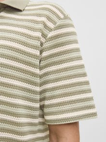 Jack & Jones Striped Spread collar Polo -Four Leaf Clover - 12276317