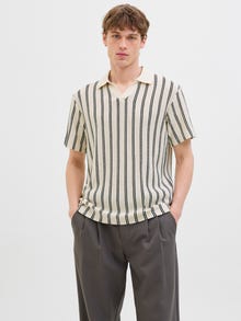 Jack & Jones Polo Rayures Col italien -Cloud Dancer - 12276317