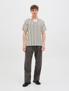 Jack & Jones Polo Rayures Col italien -Cloud Dancer - 12276317