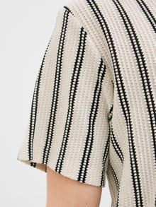 Jack & Jones Striped Spread collar Polo -Cloud Dancer - 12276317