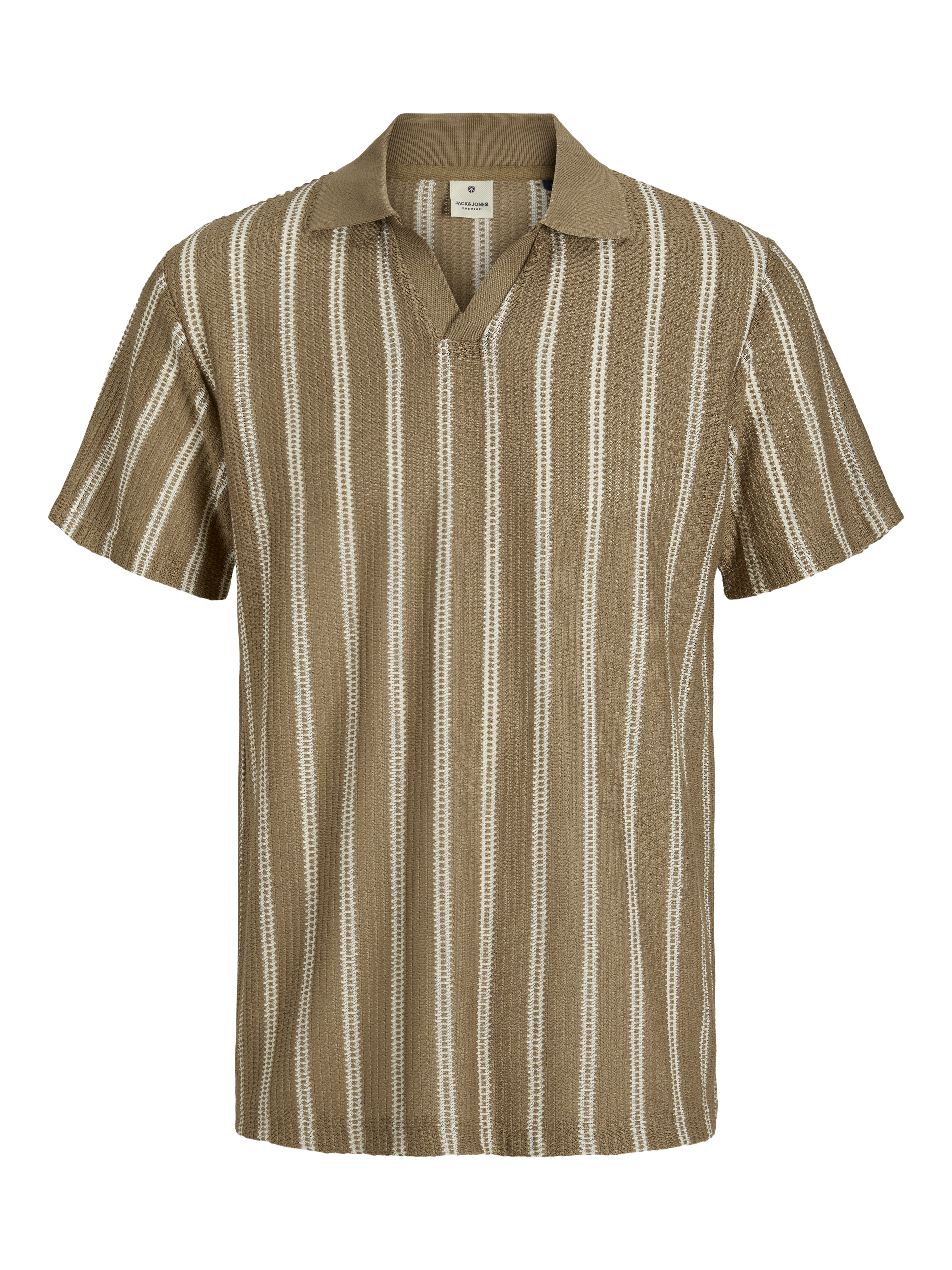 Thumbnail - Gestreift Fly-away Kragen Poloshirt