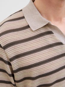 Jack & Jones Ränder Spread-krage Pikétröja -Rose Dust - 12276317
