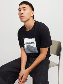 Jack & Jones Bedrukt Ronde hals T-shirts -Black - 12276489