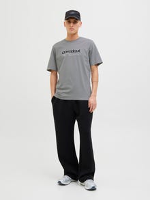 Jack & Jones Gedruckt Rundhalsausschnitt T-shirt -Gray Flannel - 12276489