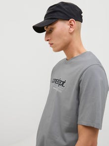 Jack & Jones Gedruckt Rundhalsausschnitt T-shirt -Gray Flannel - 12276489