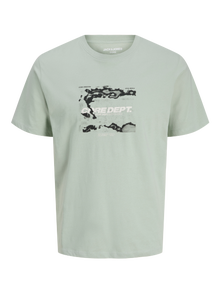 Jack & Jones Gedruckt Rundhalsausschnitt T-shirt -Aqua Gray - 12276489
