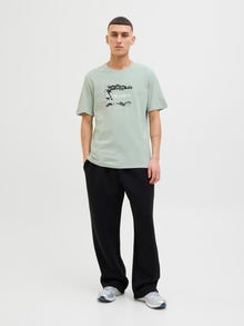 Jack & Jones Gedruckt Rundhalsausschnitt T-shirt -Aqua Gray - 12276489