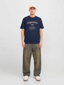 Jack & Jones Tryck Rundringning T-shirt -Navy Blazer - 12276491