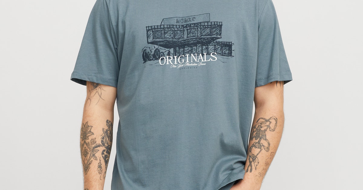 T-shirt bl océan à col ras cou teint sur le tissu et ... - Polo Club