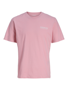 Jack & Jones Tryck Rundringning T-shirt -Pink Nectar - 12276493