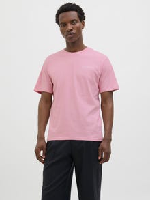 Jack & Jones Tryck Rundringning T-shirt -Pink Nectar - 12276493