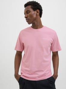 Jack & Jones Tryck Rundringning T-shirt -Pink Nectar - 12276493