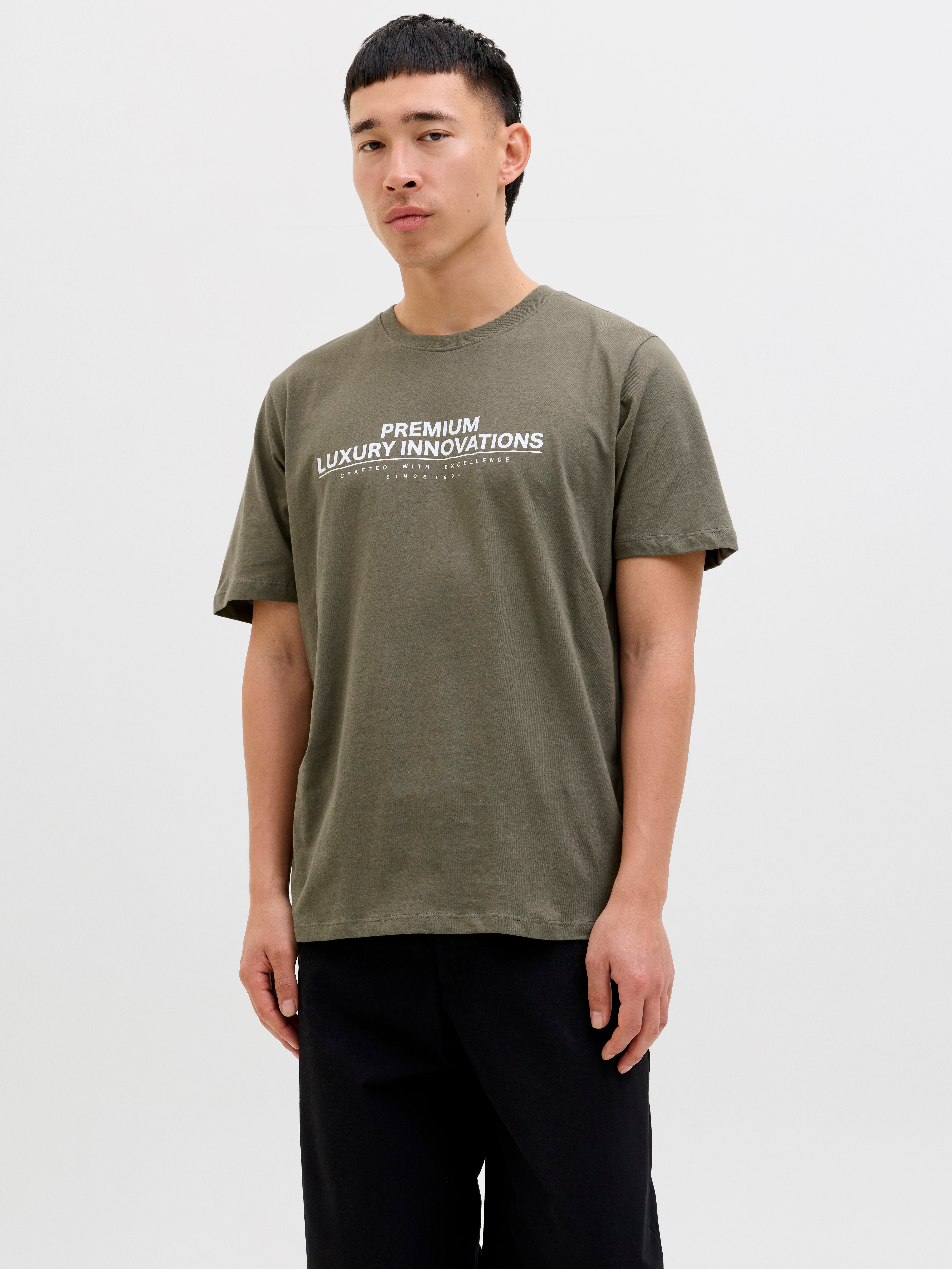 Gedruckt Rundhalsausschnitt T-shirt