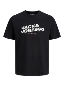 Jack & Jones Printed Crew neck T-shirt -Black - 12276494