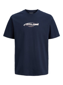 Jack & Jones Printed Crew neck T-shirt -Navy Blazer - 12276494