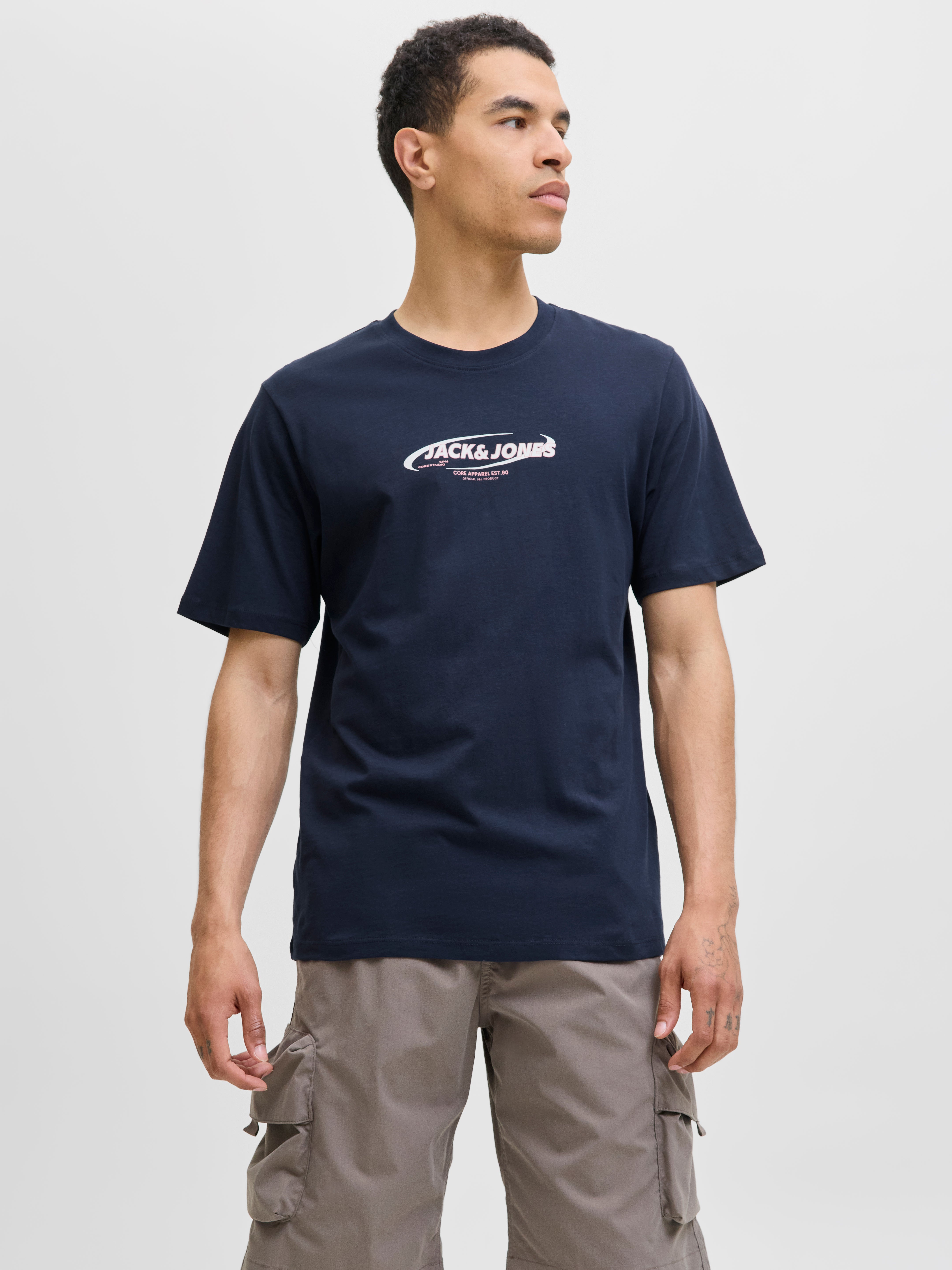 Gedruckt Rundhalsausschnitt T-shirt