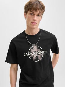 Jack & Jones Gedruckt Rundhalsausschnitt T-shirt -Black - 12276496