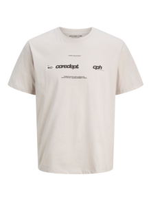 Jack & Jones Printed Crew neck T-shirt -Lilac Marble - 12276496