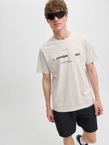 Jack & Jones Apdrukāts Apkalpes kakls T-krekls -Lilac Marble - 12276496