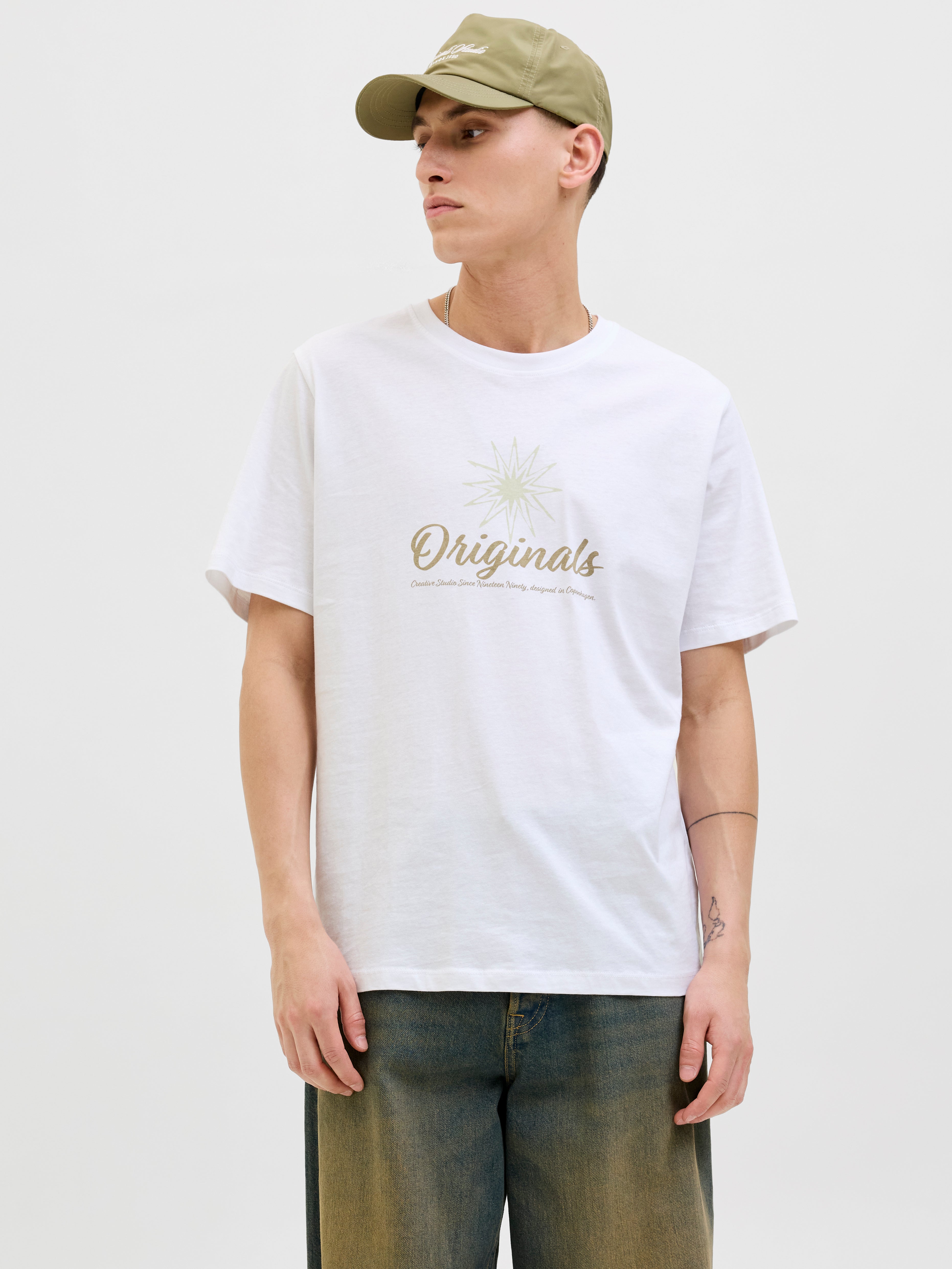 Gedruckt Rundhalsausschnitt T-shirt