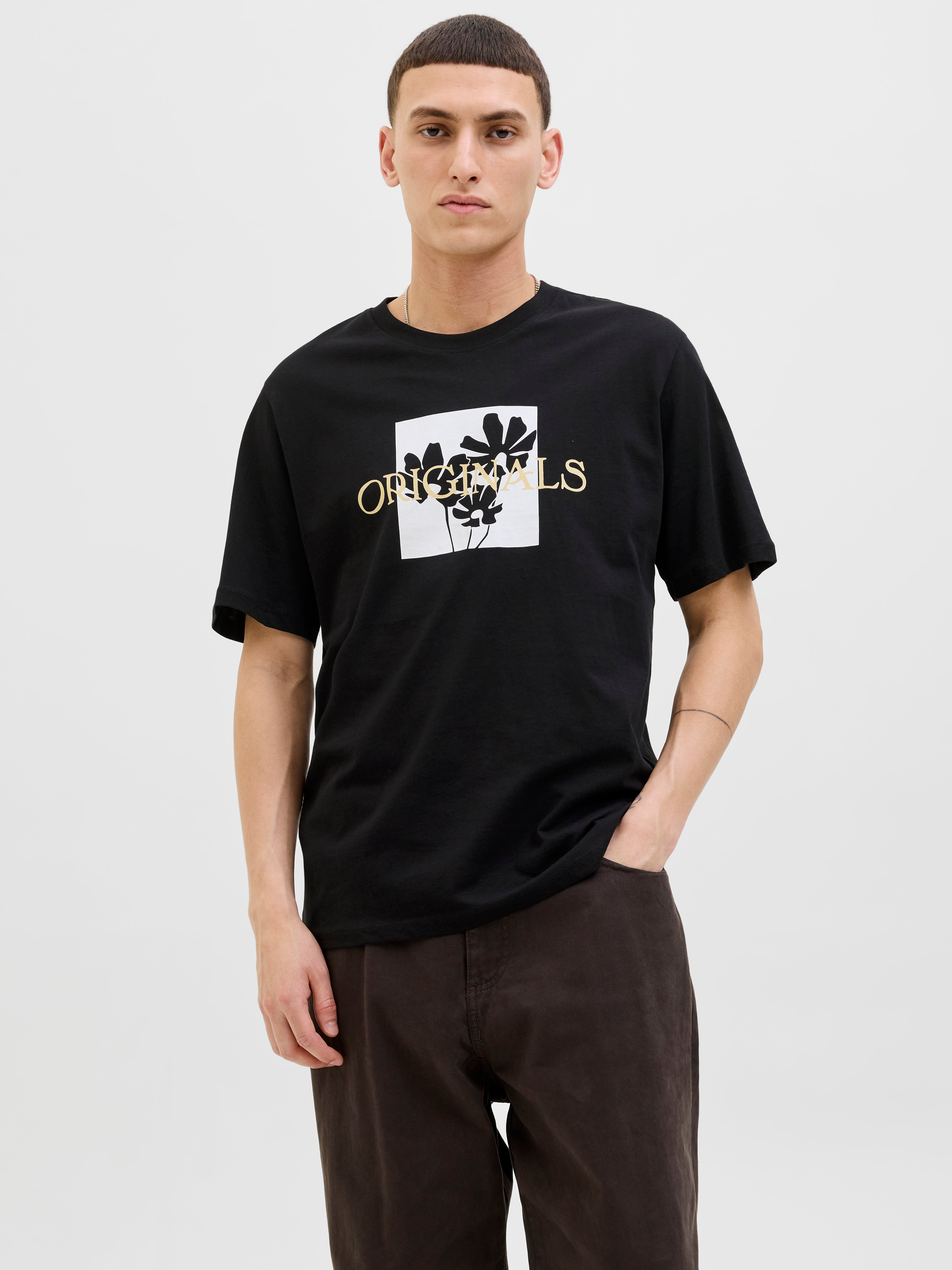 Gedruckt Rundhalsausschnitt T-shirt