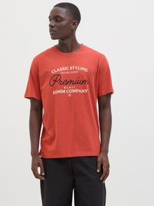 Jack & Jones T-shirt Imprimé Col ras du cou -Tandoori Spice - 12276500