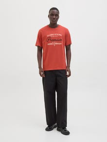 Jack & Jones T-shirt Imprimé Col ras du cou -Tandoori Spice - 12276500