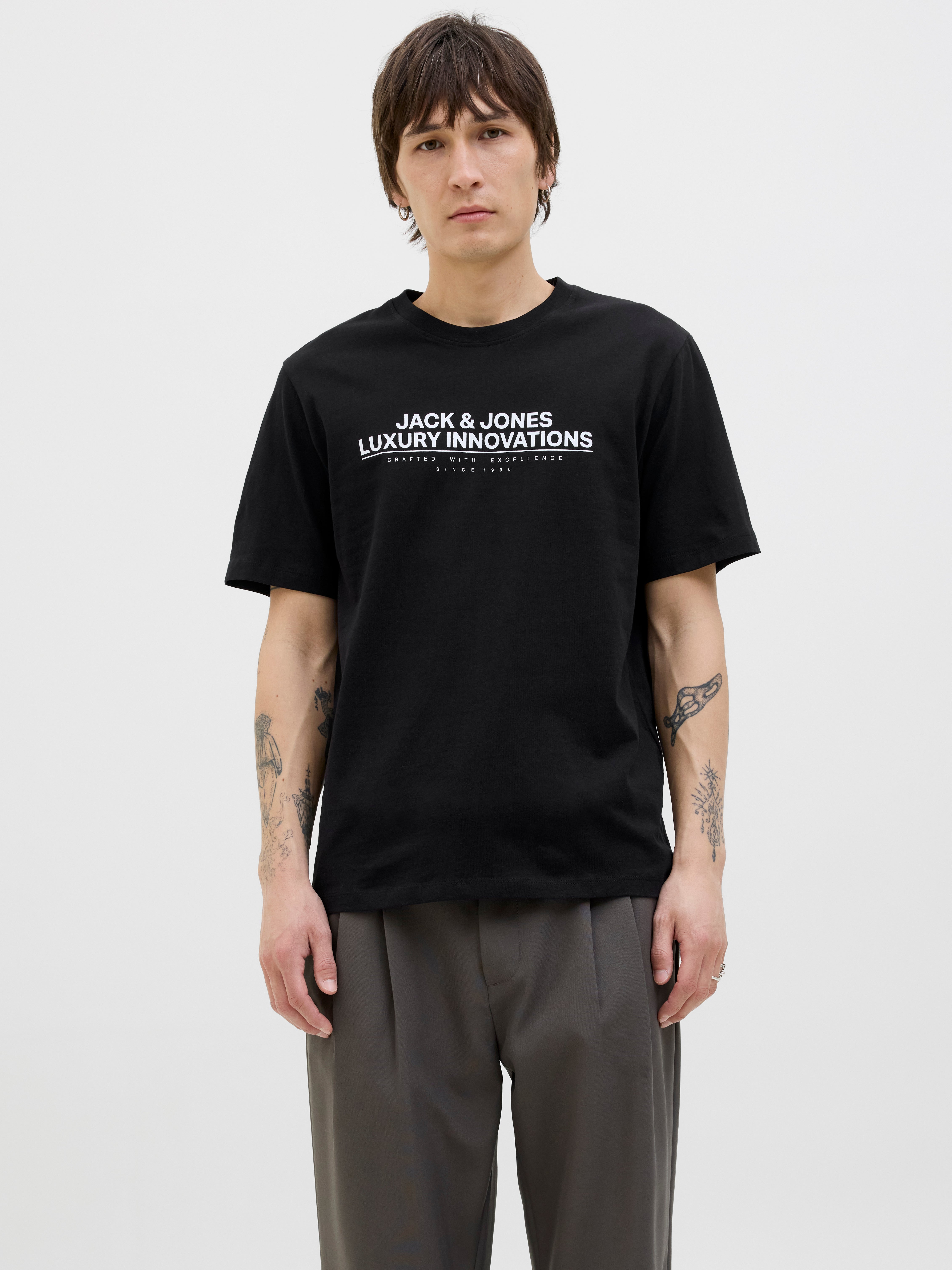 Gedruckt Rundhalsausschnitt T-shirt