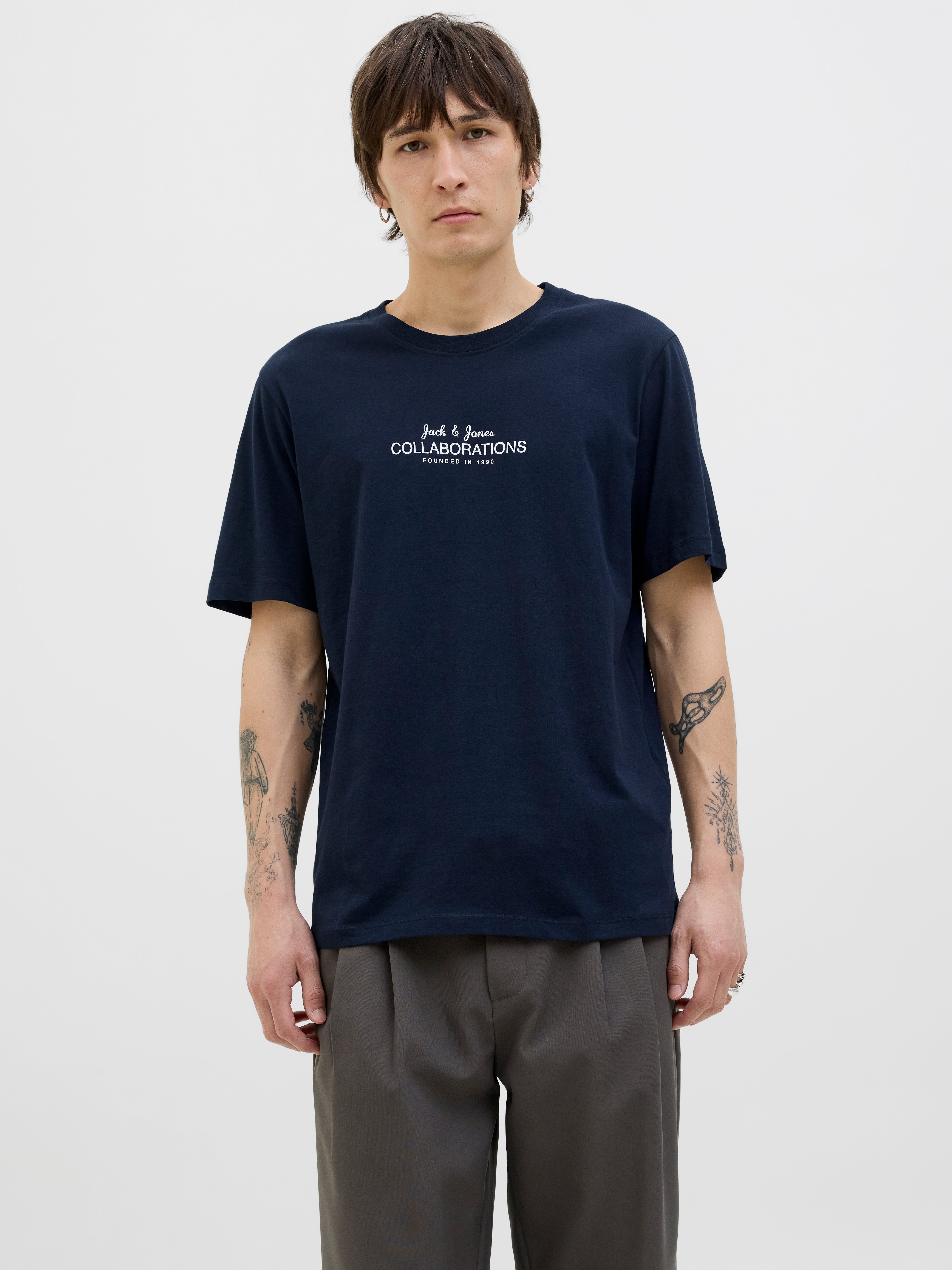 Gedruckt Rundhalsausschnitt T-shirt