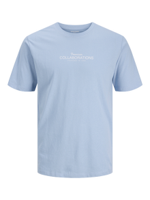 Jack & Jones Gedruckt Rundhalsausschnitt T-shirt -Chambray Blue - 12276502