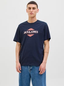 Jack & Jones Bedrukt Ronde hals T-shirts -Navy Blazer - 12276503