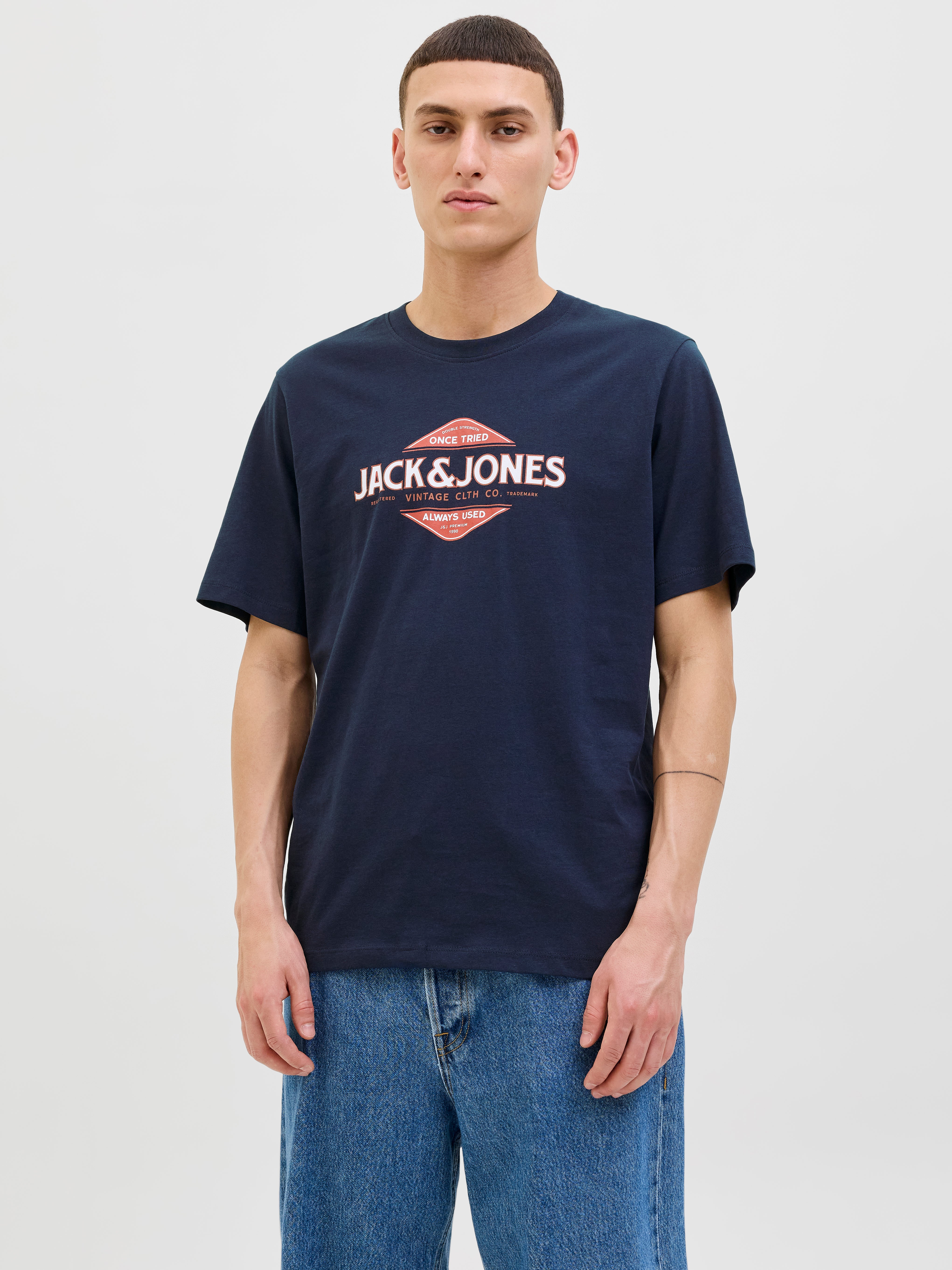 Gedruckt Rundhalsausschnitt T-shirt