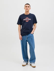 Jack & Jones Bedrukt Ronde hals T-shirts -Navy Blazer - 12276503