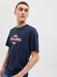 Jack & Jones Bedrukt Ronde hals T-shirts -Navy Blazer - 12276503
