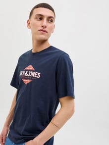 Jack & Jones T-shirt Imprimé Col ras du cou -Navy Blazer - 12276503