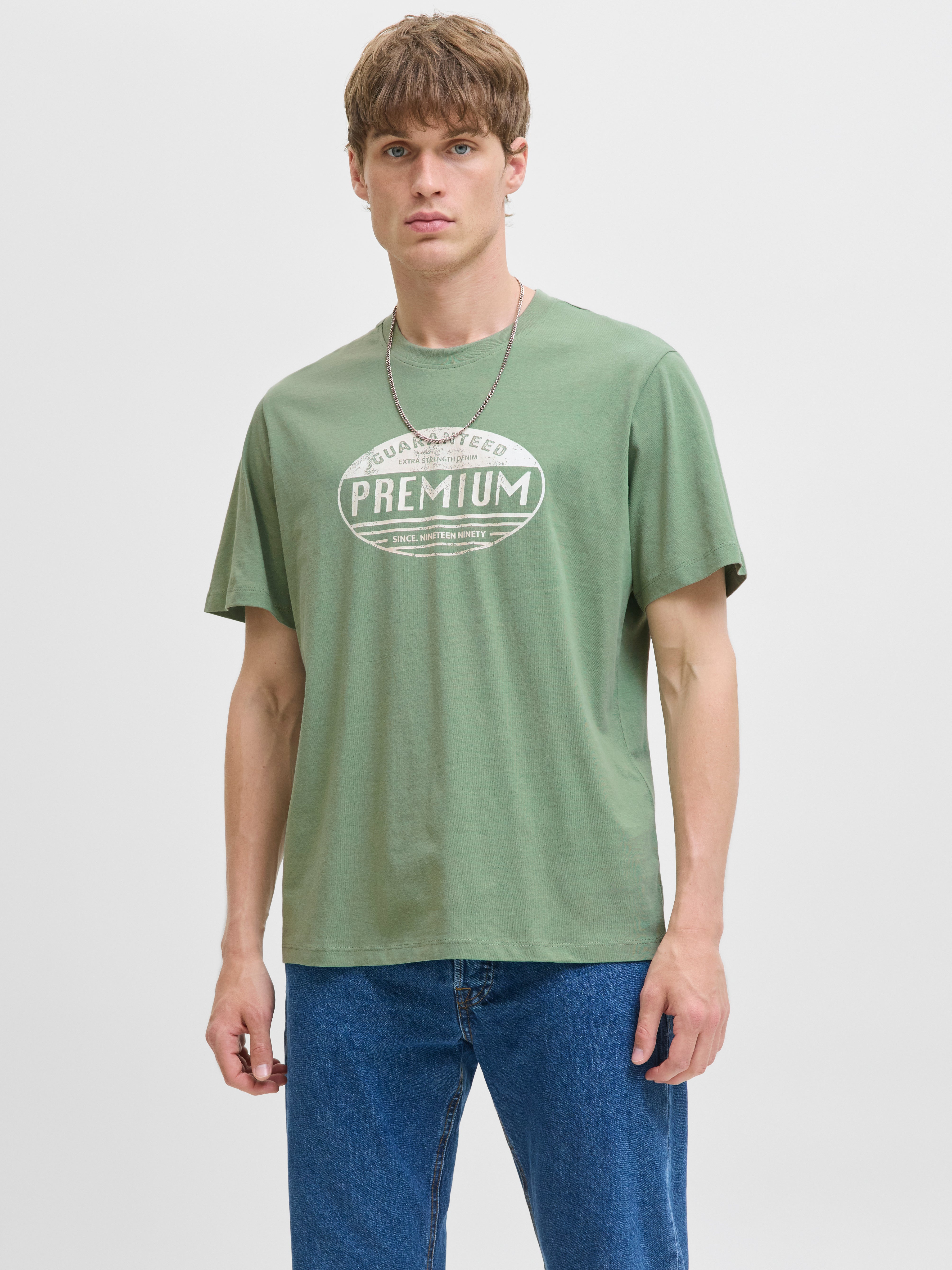 Gedruckt Rundhalsausschnitt T-shirt
