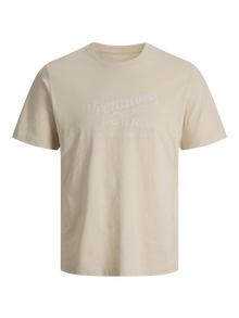 Jack & Jones Gedruckt Rundhalsausschnitt T-shirt -Almond Milk - 12276503