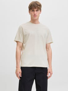 Jack & Jones T-shirt Imprimé Col ras du cou -Almond Milk - 12276503