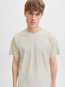 Jack & Jones T-shirt Imprimé Col ras du cou -Almond Milk - 12276503