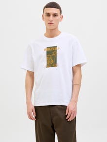 Jack & Jones T-shirt Imprimé Col ras du cou -Bright White - 12276504